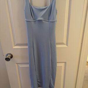 Elegant Blue Sleeveless Dress
